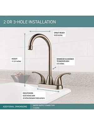 Storemax Tunbridge 2 Kulplu Bar-Hazırlık Evye Bataryası, Paslanmaz P288LF-SS