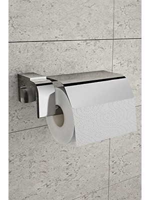 Storemax Banyo F1 Model Paslanmaz Krom Kapaklı Tuvalet Kağıdı Askısı, Tuvalet Kağıdı Tutacağı, Tuvalet Kağıtlığı 5 Yıl Garantili