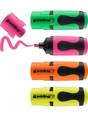 Storemax Edding 7 Mini Fosforlu Kalem 4'lü Set Karışık