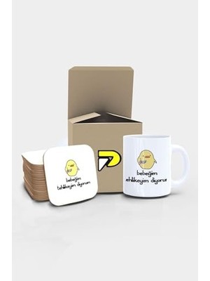 Storemax Belalı Civciv Bebeğim Tehlikeliyim Diyorum Komik Tasarımlı Baskılı Kupa Bardak Seti, Eğlenceli Özel Hediye Mug