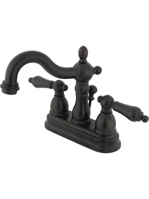 Storemax KB1605ALB 10 cm Merkez Set Lavabo Musluğu Kol Kolu ve Pirinç Pop-Up, Yağla Pürüzsüzleştirilmiş Bronz
