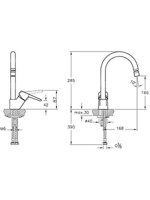 Storemax S Eviye Bataryası A42149, Tezgah Üstü Montaj, Krom, 360° Dönebilen, Süzgeçli Perlatör