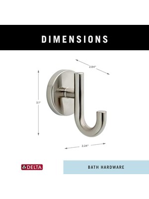 Storemax Faucet 75935-SS Trinsic Duvara Monte Havlu Kancası, Brilliance Paslanmaz Çelik, Banyo Aksesuarları