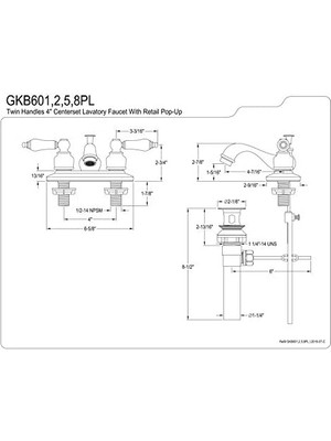 Storemax GKB602PL Restorasyon 10 cm Merkez Seti Lavatuvar Musluğu, Perakende Açma, Cilalı Pirinç