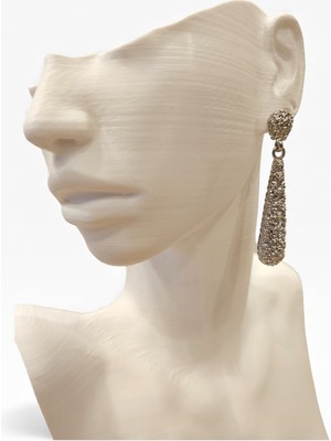 Alya's Aksesuar Gümüş Rengi Su Damlası Sallantılı Küpeler