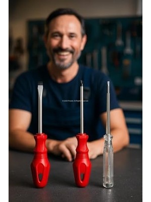 Storemax 3’lü Tornavida Kontrol Kalemi Seti, 20 cm, Düz, Yıldız Uçlu Ergonomik Tutma Kolu, Dayanıklı El Aleti Takımı