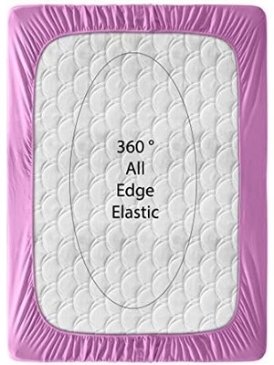 Storemax Kobe Örme Penye Lastikli Çarşaf, Çift Kişilik, Pembe, %100 Pamuk 130 G/m2