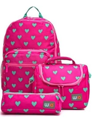 Storemax Wia Kalp Desenli Kız Çocuk Okul Çanta Seti Pembe