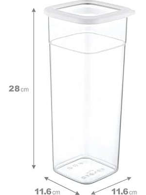 Storemax 6'lı Set Skali Kare Saklama Kabı Beyaz 2140 ml