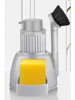 Storemax Akrilik Mutfak Seti Sıvı Sabunluk ve Fırça Gri 3358
