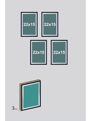 Storemax 4 Parça Dekoratif Mdf Tablo Seti Çerçeve Görünümlü DEKOLİADKD010