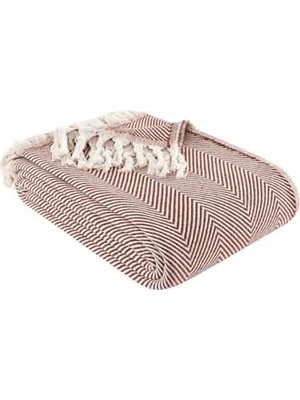 Storemax Pamuklu Kaymaz Koltuk Örtüsü Desenli 200X230 cm Kanepe Çekyat Buldan Bezi Kiremit