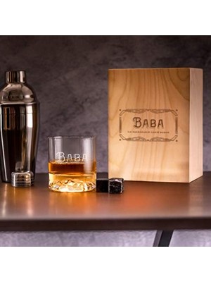 Storemax Babaya Hediye Özel Ahşap Kutulu Viski Kadeh Seti
