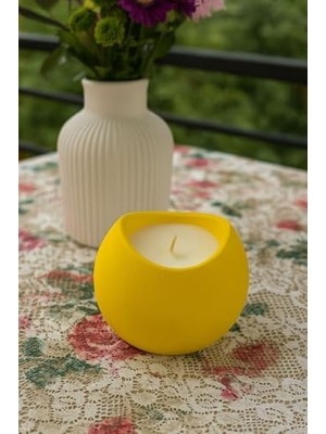 Storemax Sarı Tasarım Bardakta Soya Mum – Mandalina & Limon Kokulu | Yaz Enerjili & El Yapımı