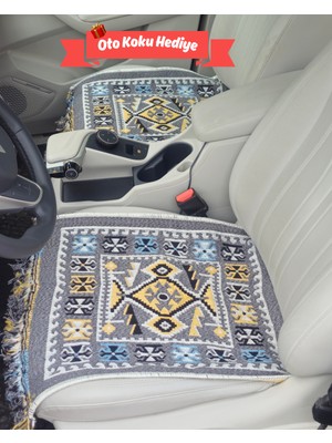 Obam Oto Koltuk Kılıfı (Çift Taraflı )Yıkanabilir Araba Takımı Kilim Kırçıllı Gri Renk FİAT,WW,OPEL,HYUNDAİ,BMW,MERCEDES,HER ARACA UYGUN