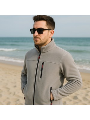 Luxic Core Erkek Dik Yaka Fermuarlı Polar Ceket – Günlük Kullanıma Uygun, Sıcak Tutan, Cepli Polar Mont