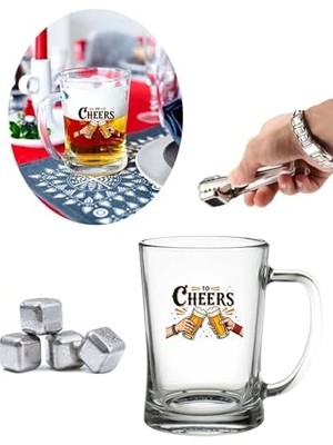 Storemax Odi Home Büyük Boy Renkli Baskılı Cam Bardağı Beer Glass Mug 600 ml