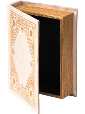 Storemax Vintiquewise Dekoratif Kitap Şekilli Biblo Saklama Kutusu, Kırık Beyaz