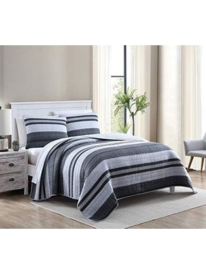 Storemax Ev | Ardmoore Koleksiyonu | Premium Pamuk Ultra Yumuşak Yorgan Örtüsü, Rahat 2 Parça Yatak Seti, Tüm Sezon Şık Yatak Örtüsü, Ikiz, Gri