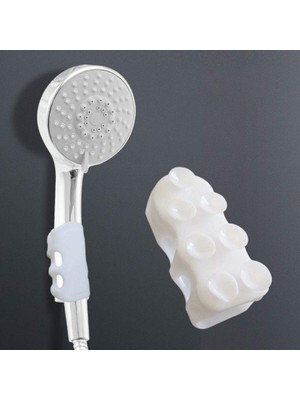 Storemax Su Geçirmeyen Kancalı Banyo Duş Başlığı Tutucu Silikon Vantuz Aparatı, Çok Renkli