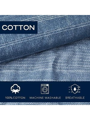 Storemax - Ikiz Yorgan Seti, Pamuk Ters Çevrilebilir Yatak Seti, Tüm Sezon Tasarımcı Ev Dekoru (Ridgeport Mavi, Ikiz)