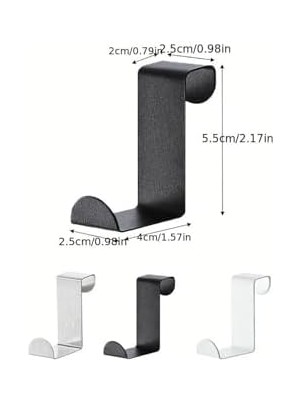 Storemax Banyo Siyah Askılık Kapı Arkası Bornoz Askılığı Mutfak Banyo Askılığı Havlu Askılığı Elbise Askılık 4 Lü