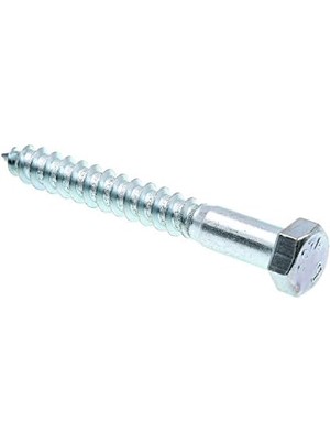 Storemax 9056275 Lag Vida, Altıgen Kafa, 3/20,3 x 7,6 Cm, Çinko Gümüş Kaplama Paslanmaz Çelik, 25 Adet