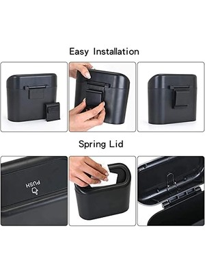 Storemax Oto Çöp Kutusu Siyah Portatif Araç Içi Taşınabilir Kapaklı Organizer Aksesuar Araba Çöp Konanası Taşınabilir Araç Çöp Kutusu, Enan, Mutfak, Oturma Odası, Iç Mekan, Çöp Parası Için Kullanılabilir,
