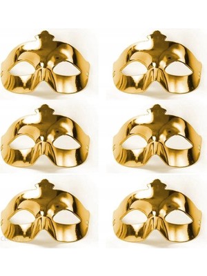 Just Cheap Store Altın Metalize Renk Düz Balo Parti Maskesi