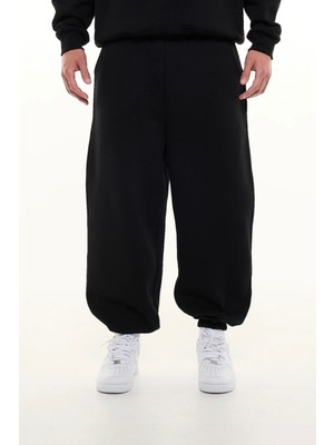 BSBSPOR Rahat Bol Içi Yumuşacık Pamuklu Unisex Kışlık Paçası Lastikli Eşofman Altı