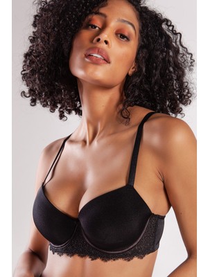 NemereSoft Garland Big Size Plunge Bra, Black Konforlu ve Şık Sütyen