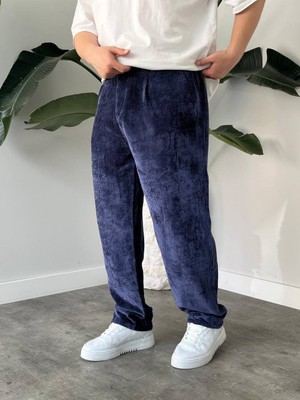 Erkek Baggy Pileli Fitilli Kadife Kumaş Pantalon K2051KP