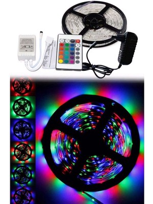 Vanch 5 Metre Rgb Şerit Led Seti-İç ve Dış Mekan Silikonlu-Tak Çalıştır (5264)