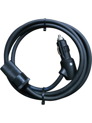 Geseus Araç Çakmaklık Uzatma Kablosu 12-24 Volt On/of Anahtarlı 16 Amper Yüksek Güç Çeken Cihazlara Özel 2 X1,5mm Ttr Bakır 2 Mt-Siyah