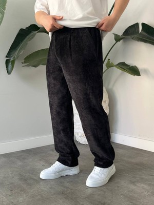 Erkek Baggy Pileli Fitilli Kadife Kumaş Pantalon K2051KP
