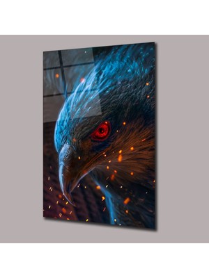 Glassual Art Kırmızı Gözlü Kartal Hayvanlar Alemi Cam Tablo PCT0773