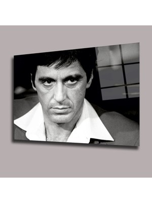 Glassual Art Tony Montana Alpaçino Sinema ve Ünlüler Cam Tablo PCT0924