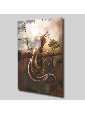 Glassual Art Yılan Hayvanlar Alemi Cam Tablo PCT0246