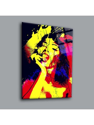 Glassual Art Sarı Ağırlıklı Kadın Cam Tablo PCT0052