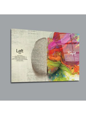 Glassual Art Leftt-Right Yazılı Karışık Cam Tablo PCT0191
