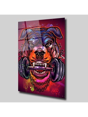 Glassual Art Köpek ve Dambıl Hayvanlar Alemi Cam Tablo PCT0265