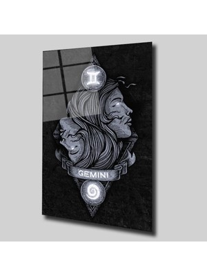Glassual Art Ikizler Burçlar Cam Tablo PCT0270