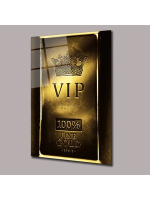 Glassual Art Vip Altın Külçesi Dolar Cam Tablo PCT0707