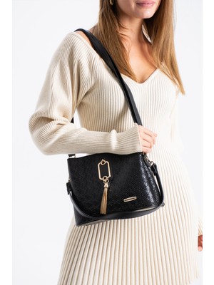 Rky Serenity Sanmorris Gold Detaylı 3 Bölmeli Omuz ve Çapraz Kadın Çanta