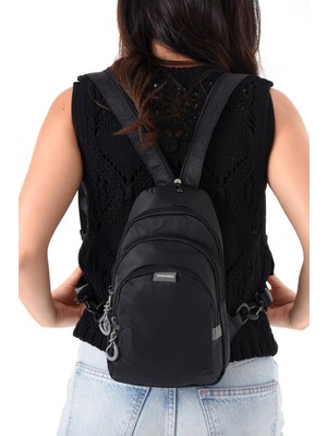 Rky Serenity Sanmorris Unisex Paraşüt Kumaş Suya Dayanıklı 3 Bölmeli Çapraz ve Sırtlık Askılı Body Bag