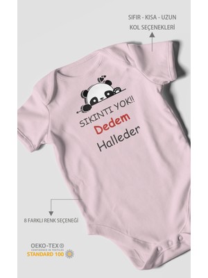Morivo Kids Sıkıntı Yok Dedem Halleder Baskılı Bebek Zıbını – Çıtçıtlı Body | %100 Pamuk Kısa Kol