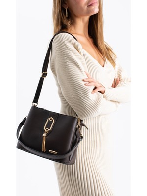 Rky Serenity Sanmorris Gold Detaylı 3 Bölmeli Omuz ve Çapraz Kadın Çanta