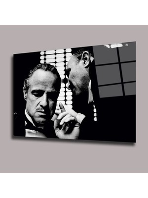 Glassual Art Vito Corleone - The Godfather - Baba Sinema ve Ünlüler Cam Tablo PCT0938