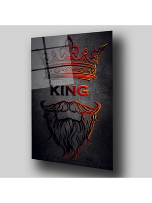 Glassual Art King Yazılı Karışık Cam Tablo PCT0379