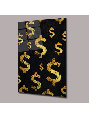 Glassual Art Dolar Işareti Dolar Cam Tablo PCT0785